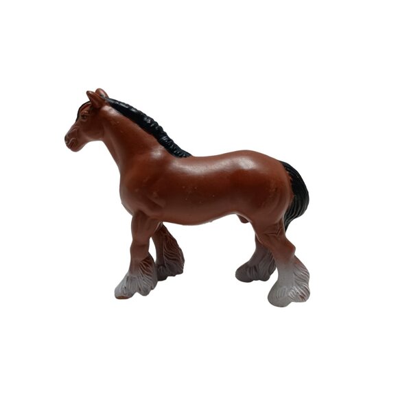 Funrise Toys Clydesdale 1988 Collectible Hard Rubber Brown Horse Figure Vtg. - Picture 4 of 7